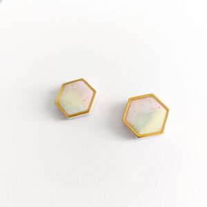 Kolczyki heksagony geometryczne pastele